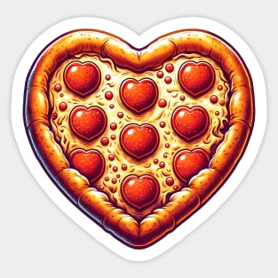 Pizza Lover Heart Shape Sticker